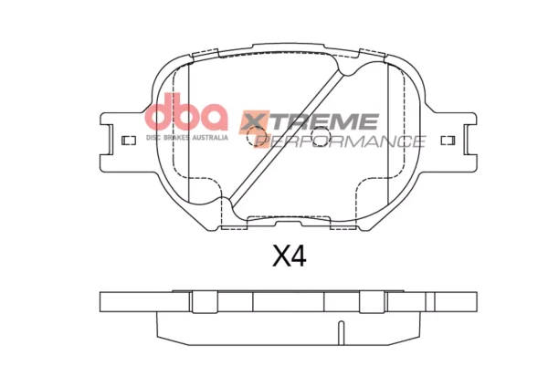 DBA Xtreme Performance Front Brake Pad Set 117.5 x 58.7 x 17.4mm for Toyota Altezza GXE10 / Toyota Altezza SXE10 & More