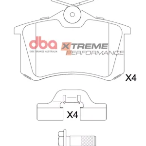 DBA Xtreme Performance Rear Brake Pad Set 87 x 52.8 x 16.3mm for Audi A1 8X / Audi A1 GB & More