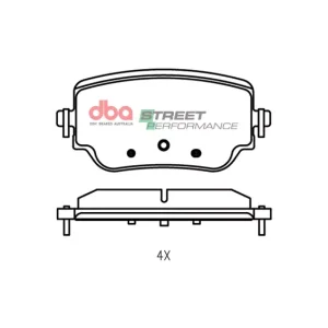 DBA Street Performance Rear Brake Pad Set 113 x 54.1 x 16.4mm for Mercedes A-Class (W177) A160 / Mercedes A-Class (W177) A160D & More