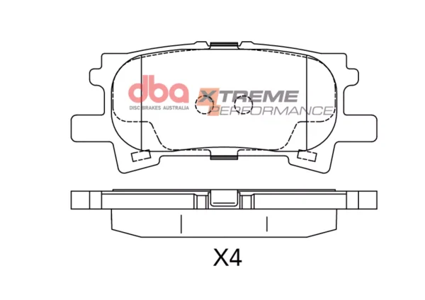 DBA Xtreme Performance Rear Brake Pad Set 101.7 x 43.4 x 15.2mm for Lexus RX300 / Lexus RX350 & More