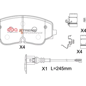 DBA Xtreme Performance Front Brake Pad Set 178 x 78.3 x 17mm for Audi S3 8Y / Cupra Formentor & More