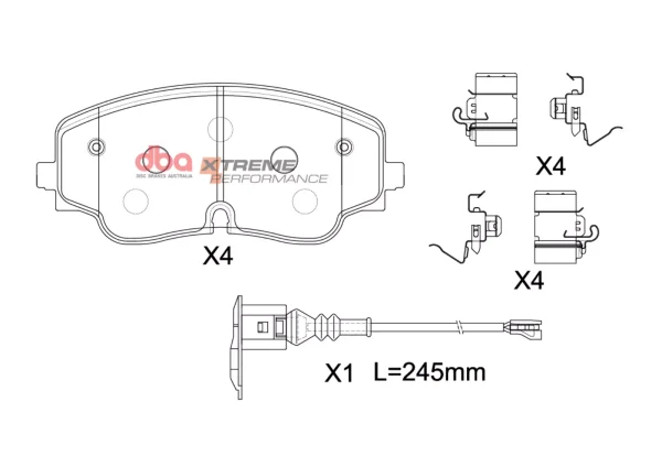 DBA Xtreme Performance Front Brake Pad Set 178 x 78.3 x 17mm for Audi S3 8Y / Cupra Formentor & More