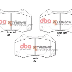 DBA Xtreme Performance Front Brake Pad Set 124.6 x 70.6 x 14mm for Abarth 124 Spider / Mazda MX5