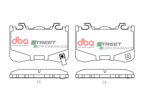 DBA Street Performance Rear Brake Pad Set for Ford Mustang (7th Generation)