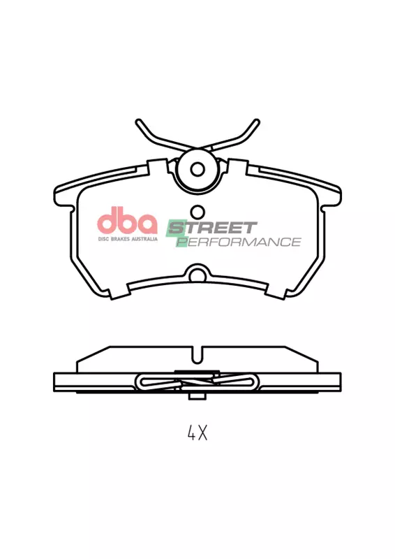 DBA Street Performance Rear Brake Pad Set 87.3 x 42.5 x 13.6mm for Ford Fiesta (Mk6) / Ford Fiesta (Mk7) & More