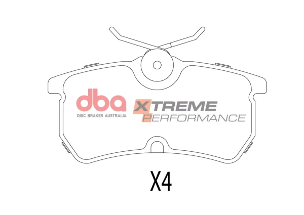 DBA Xtreme Performance Rear Brake Pad Set 87.3 x 42.5 x 13.6mm for Ford Fiesta (Mk6) / Ford Fiesta (Mk7) & More