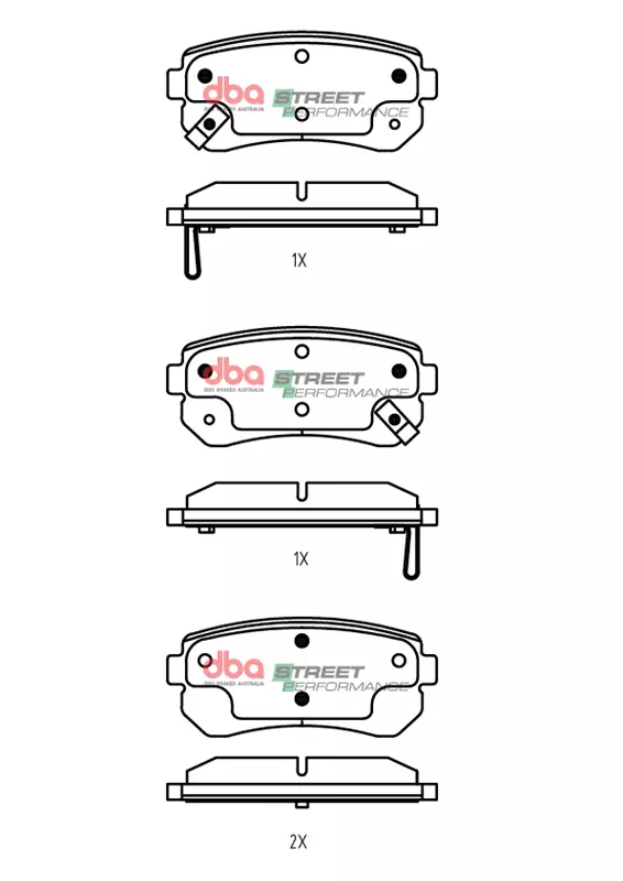 DBA Street Performance Rear Brake Pad Set 93 x 41 x 16mm for Hyundai Accent / Hyundai i-20 PB & More