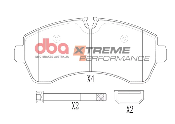 DBA Xtreme Performance Front Brake Pad Set 169.2 x 73.4 x 20.3mm for Mercedes Sprinter / Volkswagen Crafter 50