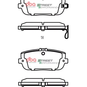 DBA Street Performance Rear Brake Pad Set 99.1 x 44.4 x 13.3mm for Abarth 124 Spider / Fiat 124 Spider / Mazda MX5