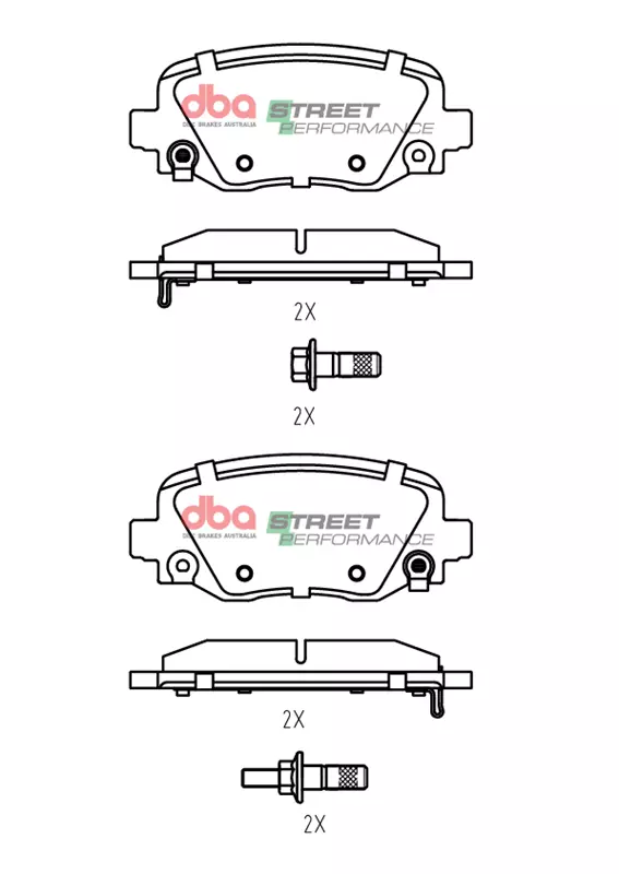 DBA Street Performance Rear Brake Pad Set for Jeep Cherokee