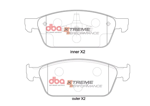 DBA 4000 Series T3 Slotted Front Disc & Xtreme Performance Pad Kit 320 x 25mm for Ford Focus (Mk3) / Ford Kuga (Mk2) / Ford Transit/Toureno Connect
