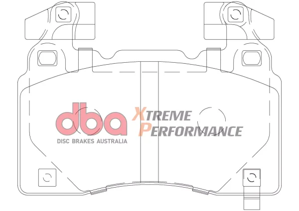 DBA Xtreme Performance Front Brake Pad Set 131.8 x 97 x 14.7mm for Chevrolet Camaro (6th Gen) SS / Tesla Model S / Tesla Model X