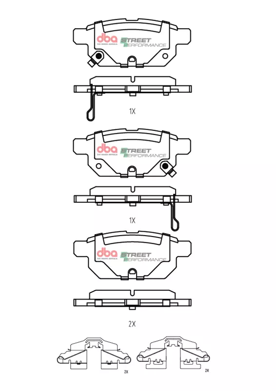 DBA Street Performance Rear Brake Pad Set 99 x 40 x 15mm for Suzuki Swift / Suzuki Swift SZ2 & More