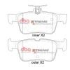 db2406xp.webp DBA Xtreme Performance Rear Brake Pad Set 123.2; 123.2 x 48.7; 53.5 x 15.7; 15.7mm for Ford Focus (Mk4) / Ford Mondeo Estate (Mk5) & More