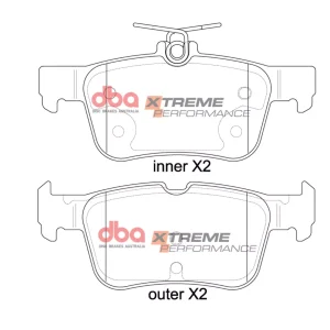 db2406xp.webp DBA Xtreme Performance Rear Brake Pad Set 123.2; 123.2 x 48.7; 53.5 x 15.7; 15.7mm for Ford Focus (Mk4) / Ford Mondeo Estate (Mk5) & More