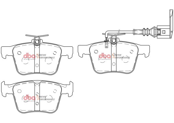 DBA Xtreme Performance Rear Brake Pad Set 123 x I:61.3;O:56.4 x 15.2mm for Audi RS3 8V / Audi RS3 8Y & More