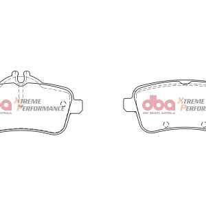 DBA Xtreme Performance Rear Brake Pad Set 116.2 x I:60;O:50.2 x 14.9mm for Mercedes A-Class (W176) A45 AMG / Mercedes CLA Shooting Brake (X117) CLA45 AMG & More