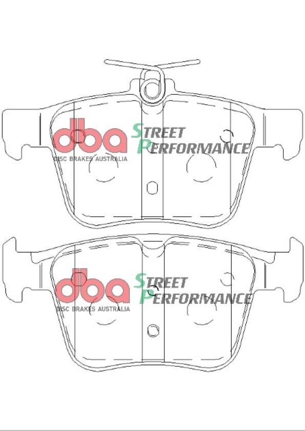 DBA Street Performance Rear Brake Pad Set 123 x 61.3+56.4 x 15mm for Audi S3 8V / Audi TTS quattro 8S & More