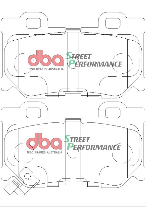 DBA Street Performance Rear Brake Pad Set 99.8 x 59.6 x 13.8mm for Infiniti FX30D / Infiniti FX37 & More
