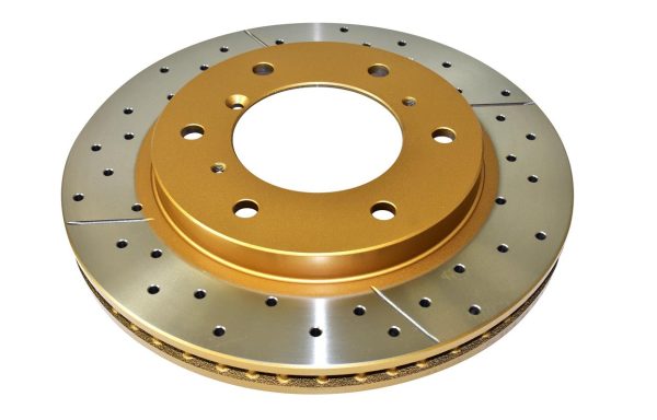 DBA Street Series X-Gold Drilled & Slotted Front Brake Disc 290mm for Mitsubishi Pajero / Mitsubishi Shogun