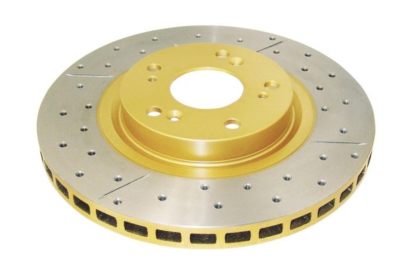 DBA Street Series X-Gold Drilled & Slotted Front Brake Disc 300 x 25mm for Honda Civic (7th Gen) EP3 / Honda Civic (8th Gen) FN2 & More