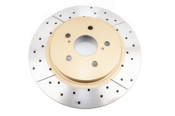DBA Street Series X-Gold Drilled & Slotted Front Brake Disc 320 x 28mm for Lexus RX300 / Lexus RX350 & More