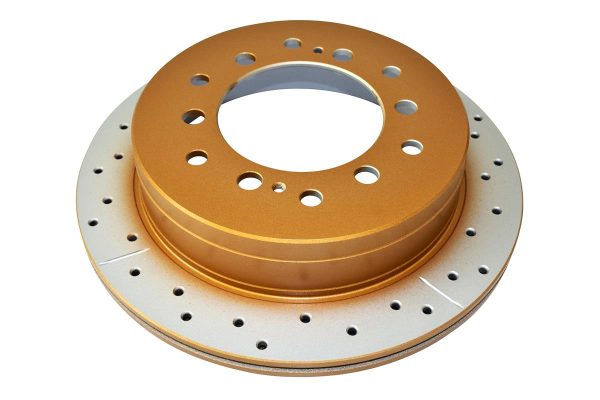 DBA Street Series X-Gold Drilled & Slotted Rear Disc & Street Performance Pad Kit 312 x 18mm