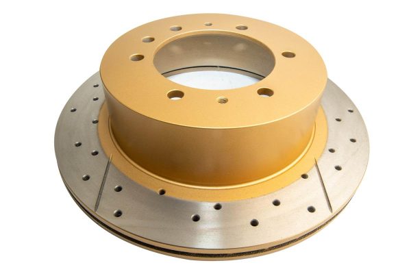 DBA Street Series X-Gold Drilled & Slotted Rear Disc & Street Performance Pad Kit 315mm for Nissan Patrol Y61