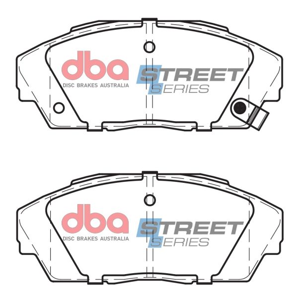 DBA Street Series Ceramic Front Brake Pad Set 129.0 x 53.1 x 16.7mm for Honda Accord / Honda Civic (4th Gen) EE & More