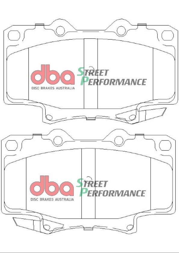 DBA Street Performance Front Brake Pad Set 119 x 72 x 15mm for Toyota 4 Runner KZN130 / Toyota 4 Runner LN130 & More