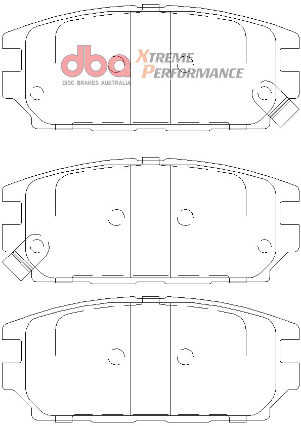 DBA Xtreme Performance Rear Brake Pad Set 107.6 x 45.6 x 15.3mm for Mitsubishi Chariot / Mitsubishi Galant & More