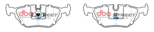 DBA Street Series Ceramic Rear Brake Pad Set 123.2 x 44.9 x 16.4mm for BMW 3 Series (E36) 316 / BMW 3 Series (E36) 318 & More