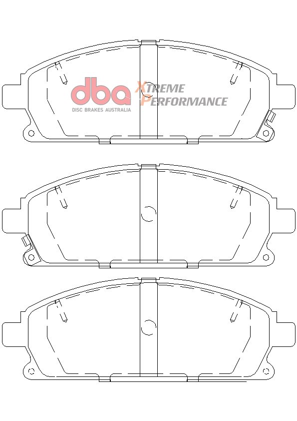 DBA Xtreme Performance Front Brake Pad Set 158.8 x 56.3 x 16.5mm for Nissan Elgrand E50 / Nissan Elgrand E51 / Nissan X-Trail