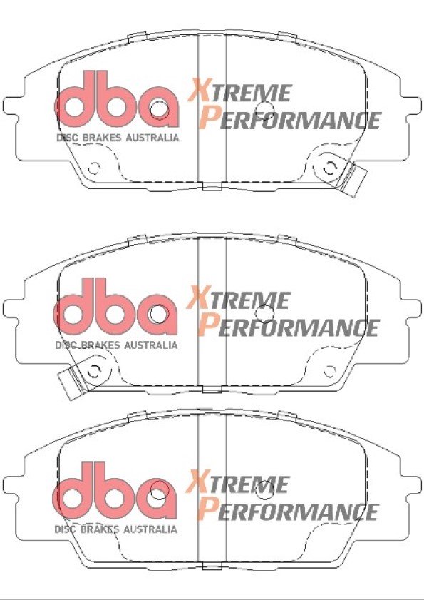 DBA Xtreme Performance Front Brake Pad Set 135.2 x 52.4 x 15.8mm for Honda Civic (7th Gen) EP3 / Honda Civic (7th Gen) EP4 & More