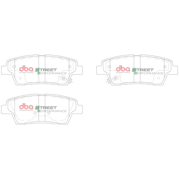 DBA Street Performance Rear Brake Pad Set 116.8 x 43.8 x 14.8mm for Hyundai Equus / Hyundai Genesis BH & More