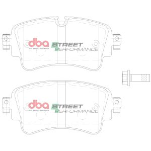 DBA Street Performance Rear Brake Pad Set 129 x 58.9 x 16.4mm for Audi A4 Allroad quattro Mk2 / Audi A4 B9 & More