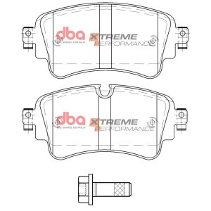 DBA Xtreme Performance Rear Brake Pad Set 129.0 x 58.9 x 16.4mm for Audi A4 Allroad quattro Mk2 / Audi A4 B9 & More