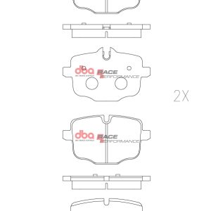 DBA Race Performance Rear Brake Pad Set 116 x 72.5+65.5 x 18mm for BMW 3 Series (G20) 318 / BMW 3 Series (G20) 320 & More
