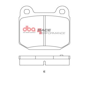 DBA Race Performance Rear Brake Pad Set 76.5 x 65.5 x 13.7mm for Maserati Ghibli (AM336) / Maserati Quattroporte (AM337) & More