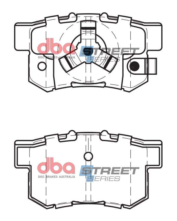 DBA Street Series Ceramic Rear Brake Pad Set 88.8 x 47.6 x 14.6mm for Honda Accord / Honda CR-V / Honda FR-V
