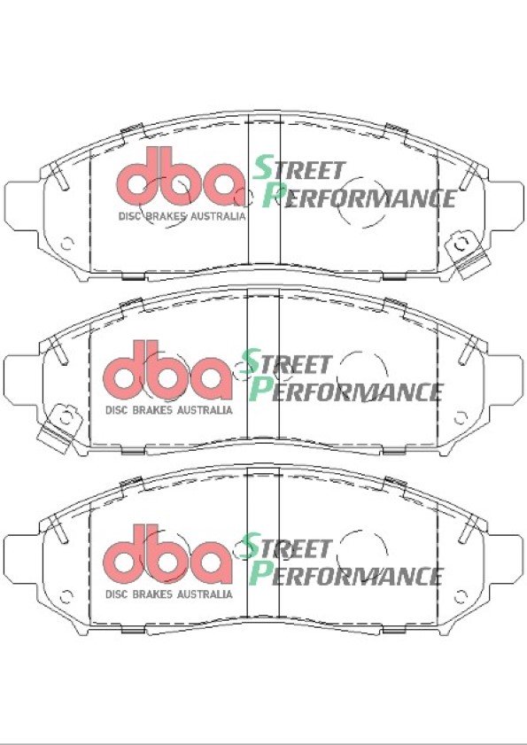 DBA Street Performance Front Brake Pad Set 163.6 x 54.1 x 15.9mm for Nissan Leaf / Nissan Navara & More