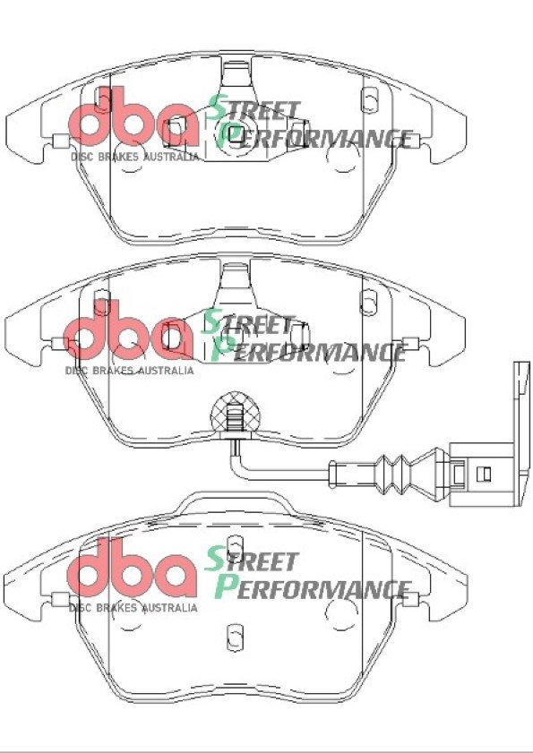 DBA Street Performance Front Brake Pad Set 155.2+156.5 x 66+71.5 x 19.3mm for Audi A1 8X / Audi A1 quattro 8X & More