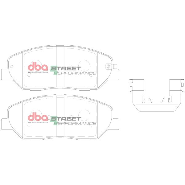 DBA Street Performance Front Brake Pad Set 156.9 x 60.8 x 16.1mm for Hyundai Grand Sante Fe / Hyundai Santa Fe & More