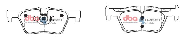 DBA Street Series Ceramic Rear Brake Pad Set 123.1, 123.1 x 45.4, 46.5 x 16.2mm for BMW 1 Series (F20) 114 / BMW 1 Series (F20) 116 & More