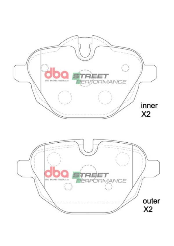 DBA Street Performance Rear Brake Pad Set 106.1 / 106.1 x 63.1 / 56 x 17 / 17mm for BMW 5 Series (F10) 518 / BMW 5 Series (F10) 520 & More