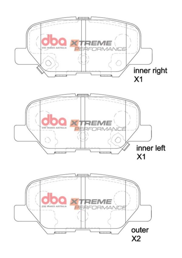 DBA Xtreme Performance Rear Brake Pad Set 101.3 x 44.6 x 14.3mm for Citroen C4 Aircross / Mazda 6 GJ & More