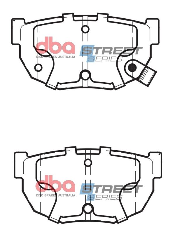 DBA Street Series Ceramic Rear Brake Pad Set 85.4 x 42.9 x 13.4mm for Nissan 200SX (S13) / Nissan 200SX (S14) & More