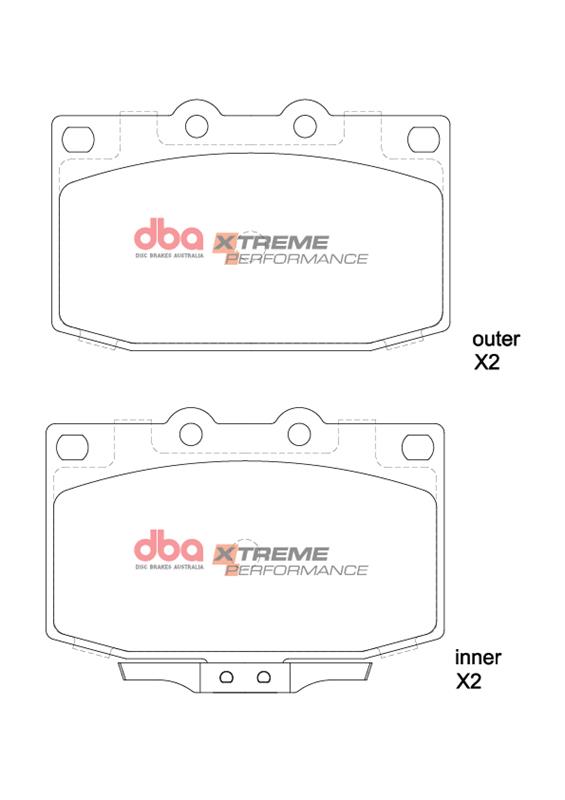 DB416XP.jpg DBA Xtreme Performance Front Brake Pad Set 106.6 x 76.4 x 14.5mm for Mazda RX7 / Mazda RX7 FC & More