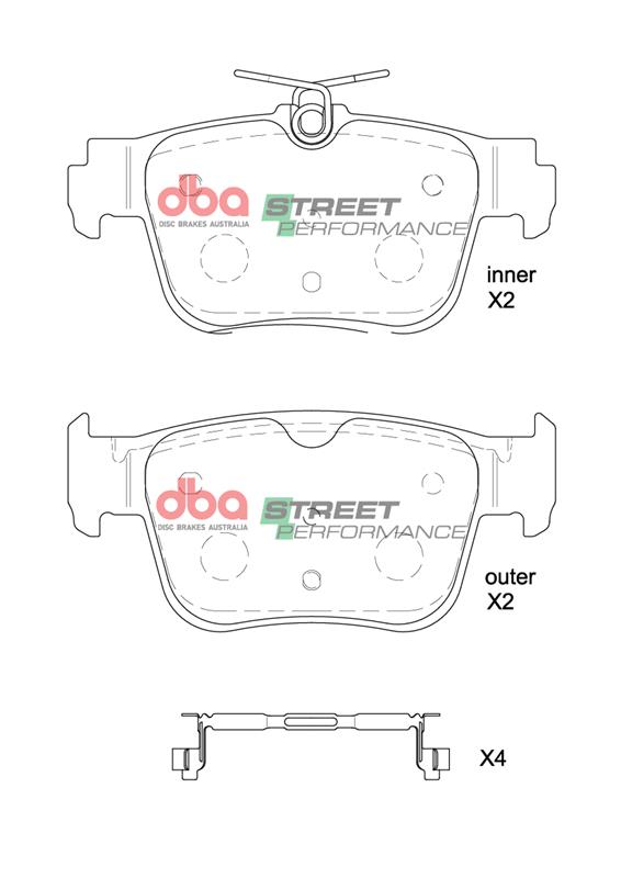DBA Street Series T2 Slotted Rear Disc & Street Performance Pad Kit 310 x 22mm for Audi A3 8Y / Audi A3 quattro 8Y & More