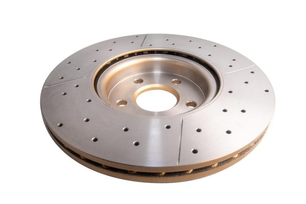 DBA Street Series X-Gold Drilled & Slotted Front Brake Disc 320 x 25mm for Ford Focus (Mk2) / Ford Focus (Mk3) & More